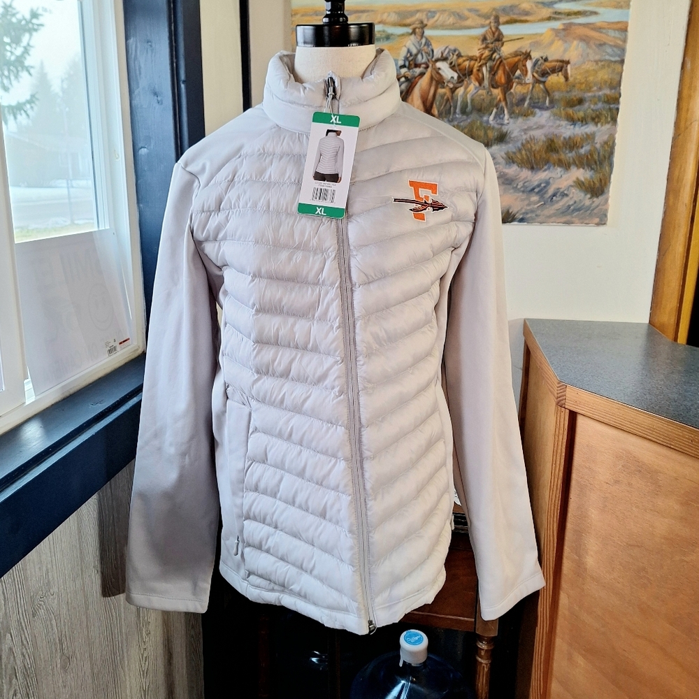 32 Degree Heat Mixed Media Jacket W/"Flathead Brave's" Logo, XL, RN#165550, NWT